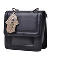 1916 Nelia Medium Shoulder Bag - Black-Medium Khamsa