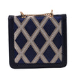 1917 Nelia Medium Shoulder Bag - Blue & Gold