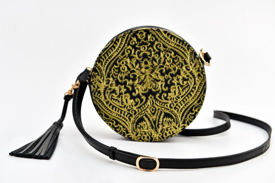 Batool Circle Bag Gold Embroidery