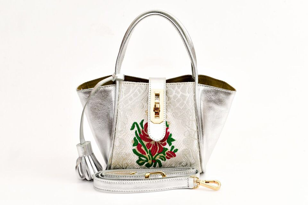 Lumsi Small Satchel Bag - Silver