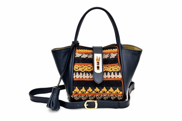 Lumsi Small Satchel Bag - Navy blue