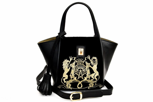 Lumsi Small Satchel Bag -  Gold Embroidery