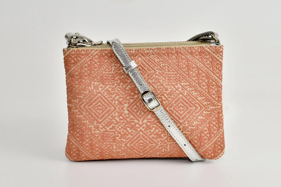FAY Triple -zip Crossbody Bag - Silver - peach