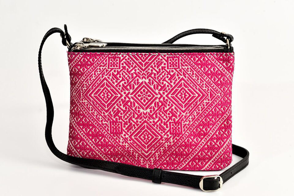 FAY Triple -zip Crossbody Bag - Black / Fushia