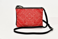 FAY Triple -zip Crossbody Bag - Red Traditional woven Fabric