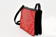 FAY Triple -zip Crossbody Bag - Red Traditional woven Fabric