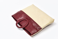 Casablanca Foldover Clutch - Burgundy - beige