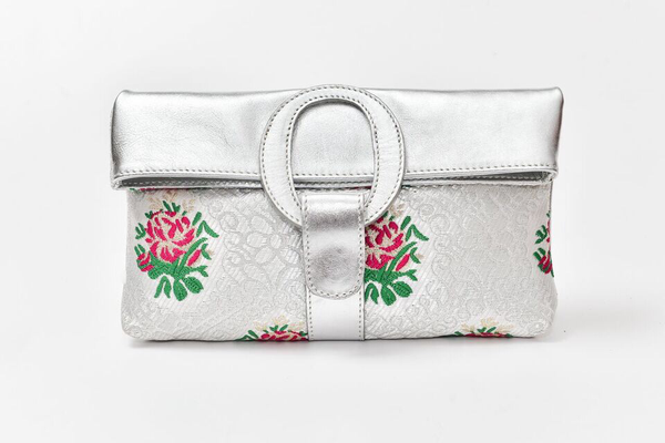 Casablanca Foldover Clutch - Silver