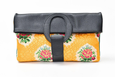 Casablanca Foldover Clutch - Black /Green