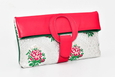 Casablanca Foldover Clutch - Pink - Green