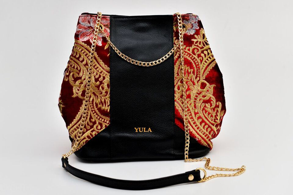 Sophia Bucket Bag - Black Grained Leather