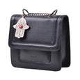 1914 Nelia Medium Shoulder Bag - Black Red Stone Khamsa