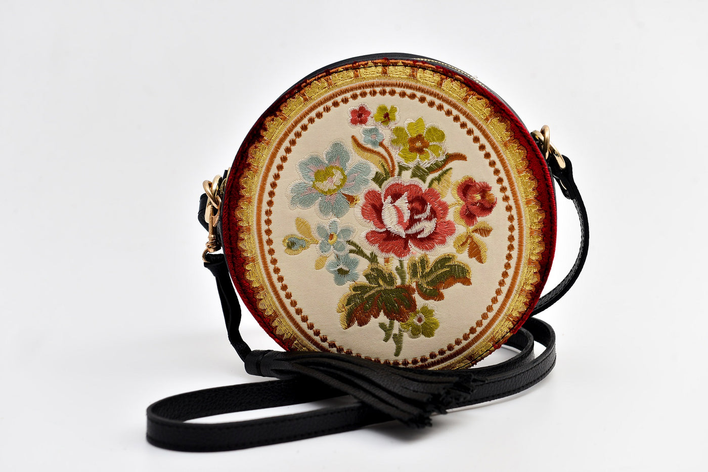 Batool Circle Bag Vintage Flower Embroidery