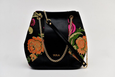 Sophia Bucket Bag - Black /Vintage Flower Fabric