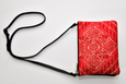 FAY Triple -zip Crossbody Bag - Red Traditional woven Fabric